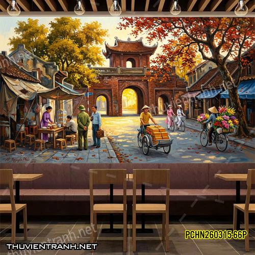 Tranh dán tường Phố cổ Hà Nội, Phố xưa - -PCHN260315-66P - Tranh tường chất lượng cao